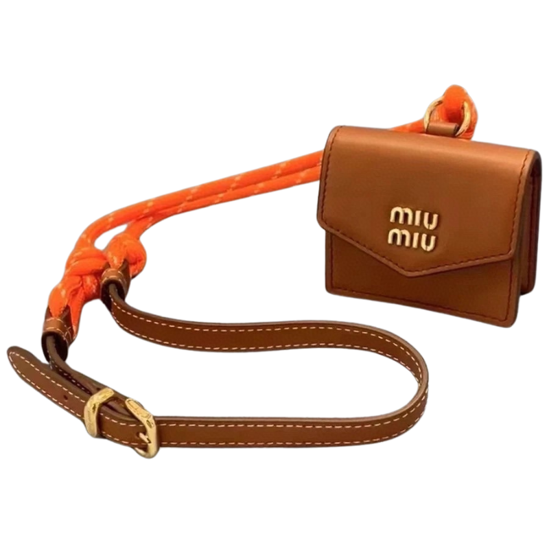 ＭＩ ＭＵ LEATHER SHOULDER WALLET ORANGE/GREEN/YELLOW