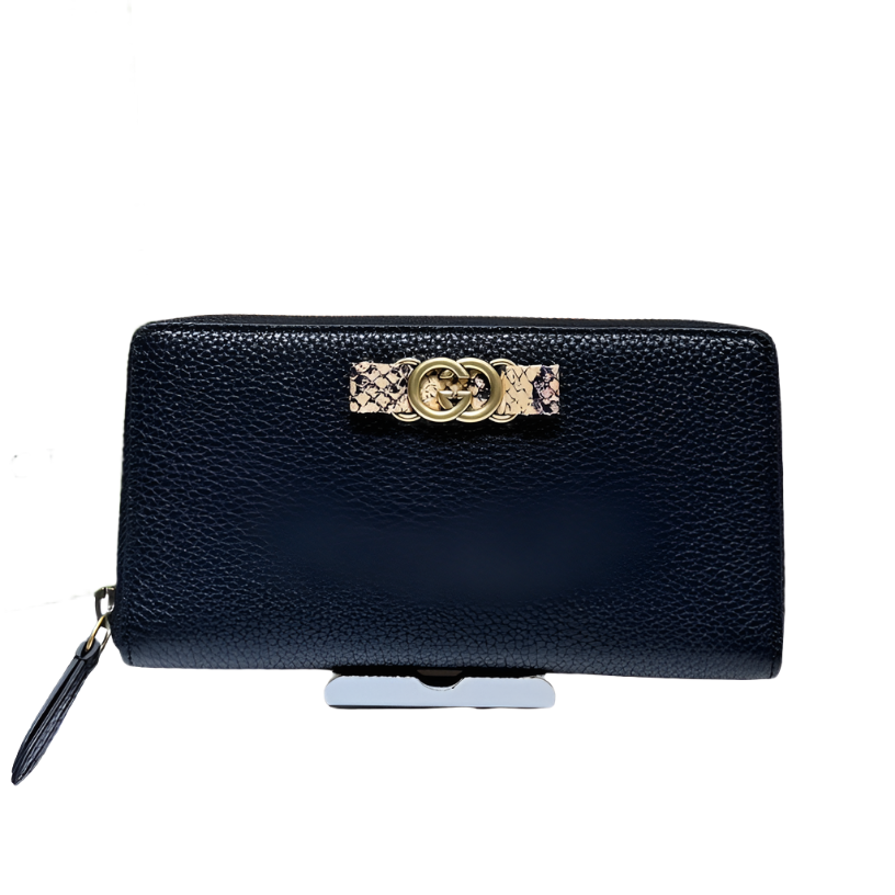 ＧＣＣＩGG INTERLOCKING LONG WALLET BLACK