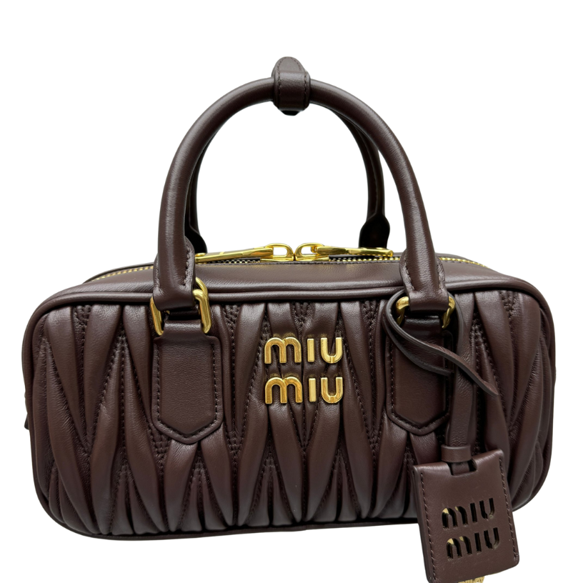 ＭＩ ＭＵ ARCADIE MATELASSÉ NAPPA LEATHER BAG BRIARWOOD