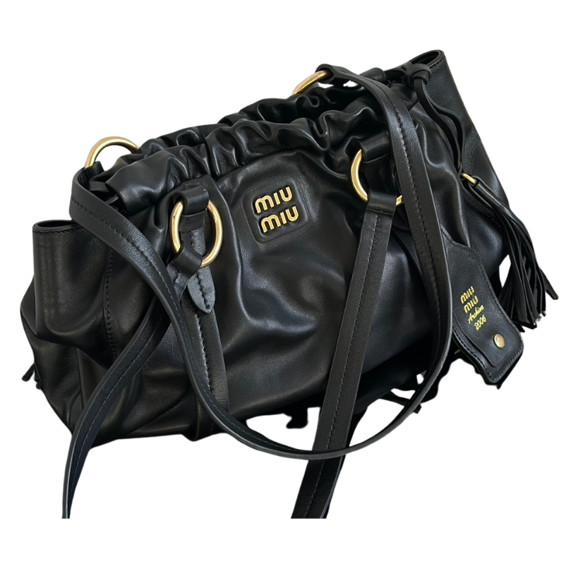 ＭＩ ＭＵ JOIE NAPPA LEATHER BAG BLACK