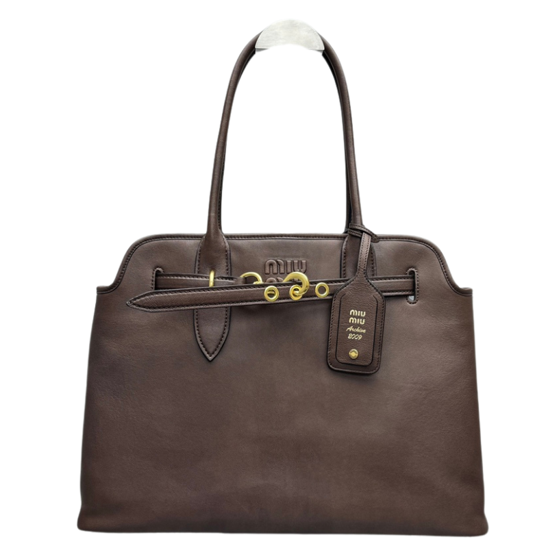 ＭＩ ＭＵ AVENTURE NAPPA LEATHER BAG MEDIUM BRIARWOOD
