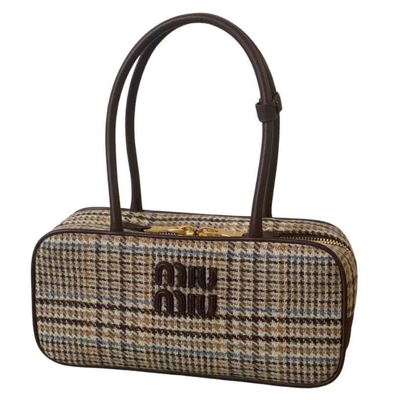 ＭＩ ＭＵ BEAU TARTAN TOP HANDLE BAG