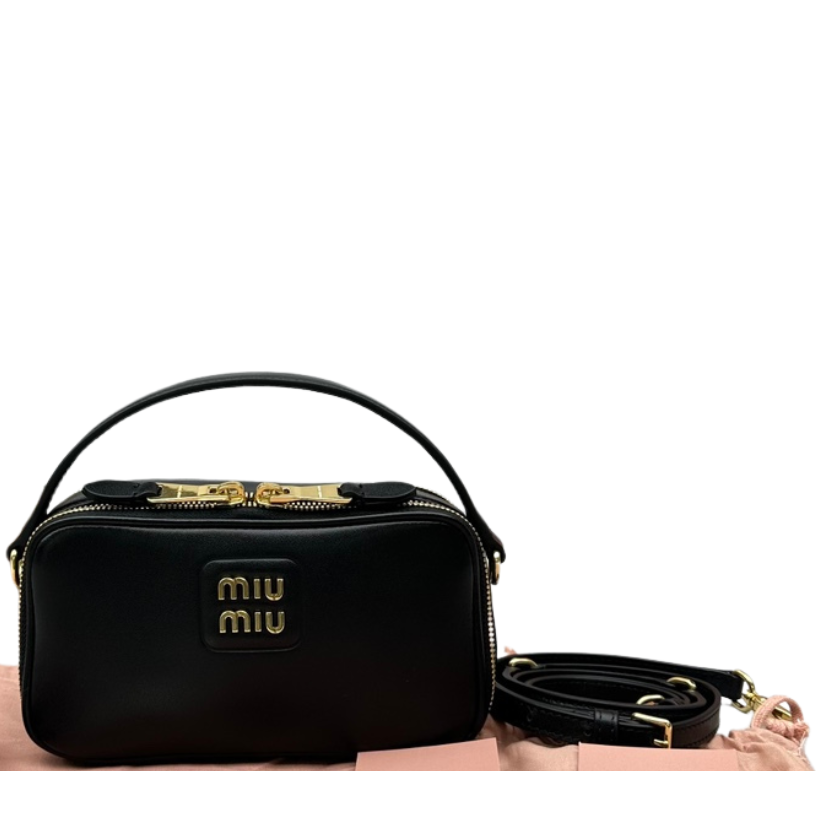 ＭＩ ＭＵ ARCADIE LEATHER BAG BLACK