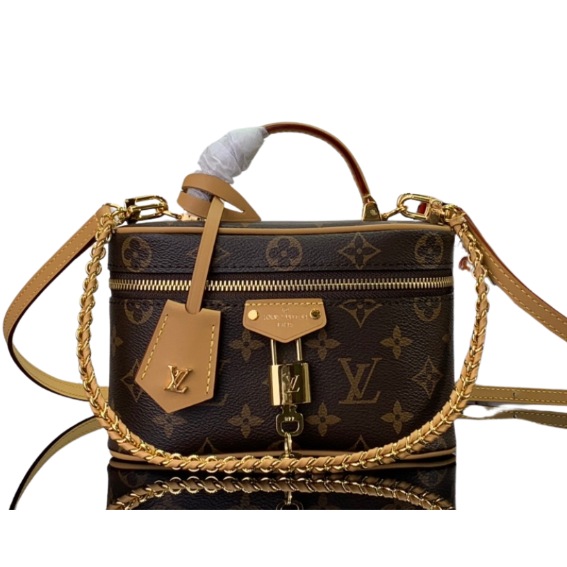 ＬＳ ＶＴＴＯＮ VANITY CHAIN POUCH BRONZE/BLACK