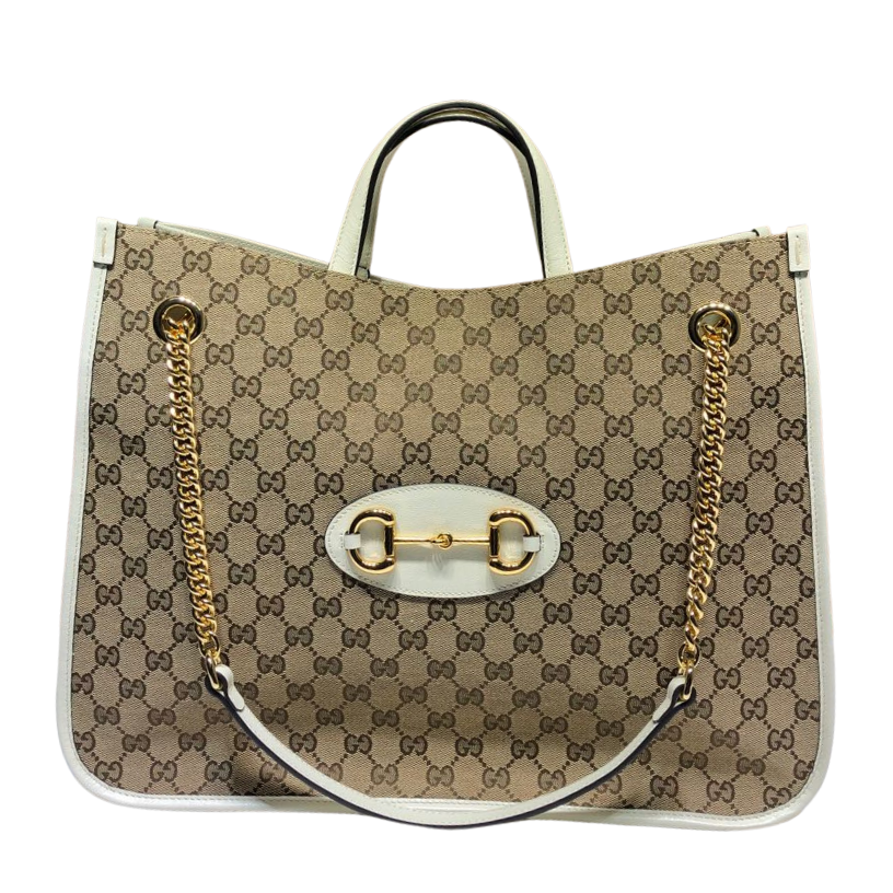 ＧＣＣＩ1955 HORSEBIT CHAIN TOTE GG CANVAS MEDIUM