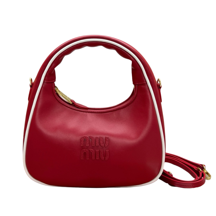ＭＩ ＭＵ MATELASSÉ LEATHER CROSSBODY BAG RED