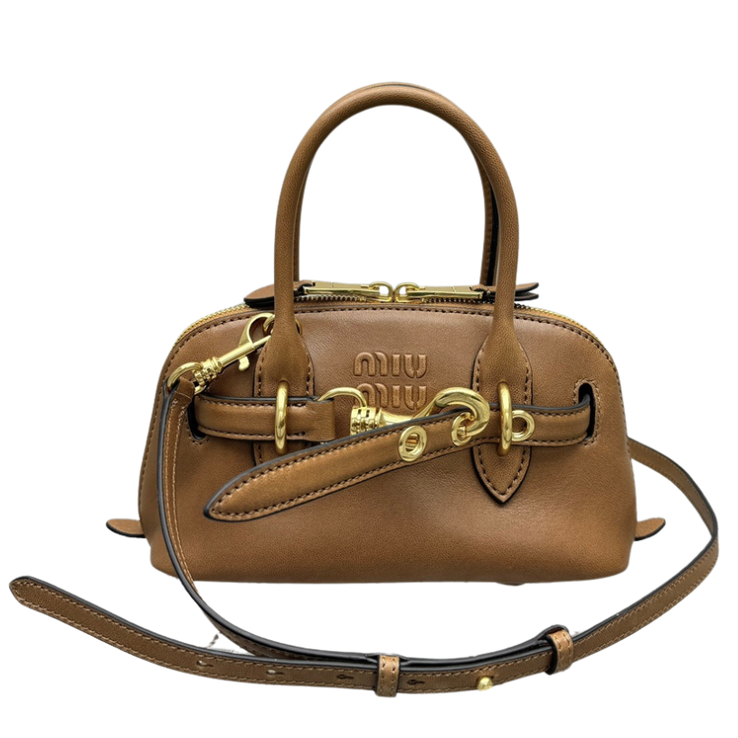 ＭＩ ＭＵ AVENTURE MINI NAPPA LEATHER BAG OAK