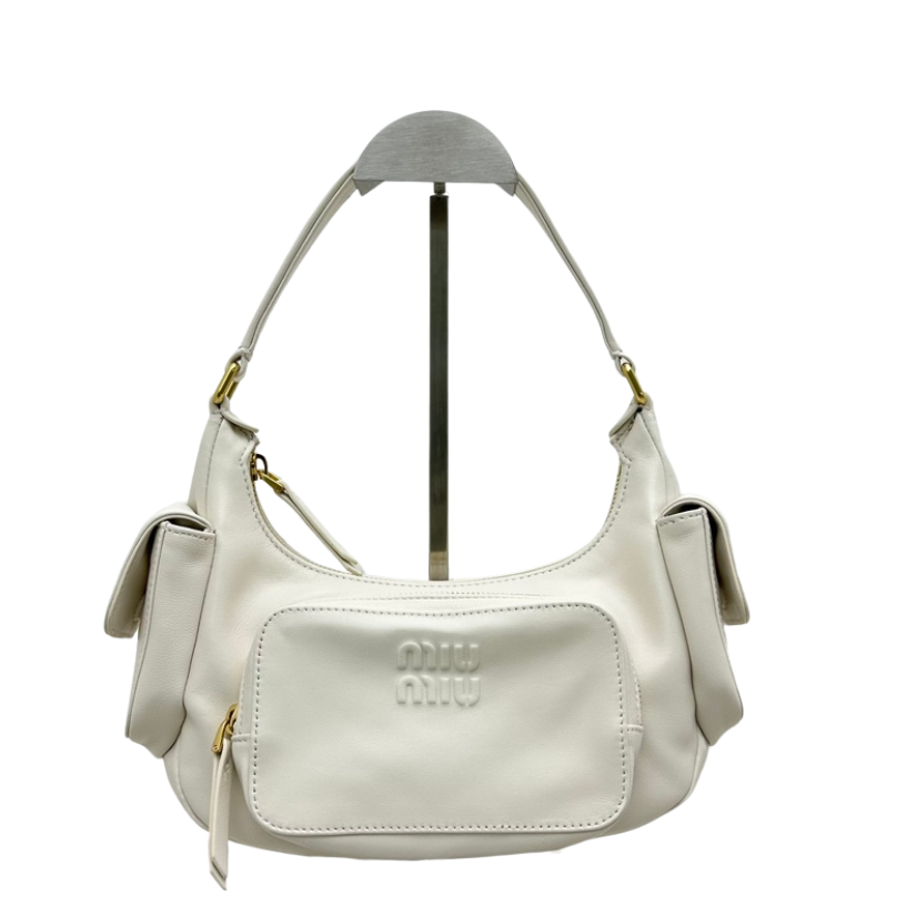 ＭＩ ＭＵ NAPPA LEATHER POCKET BAG CHALK WHITE