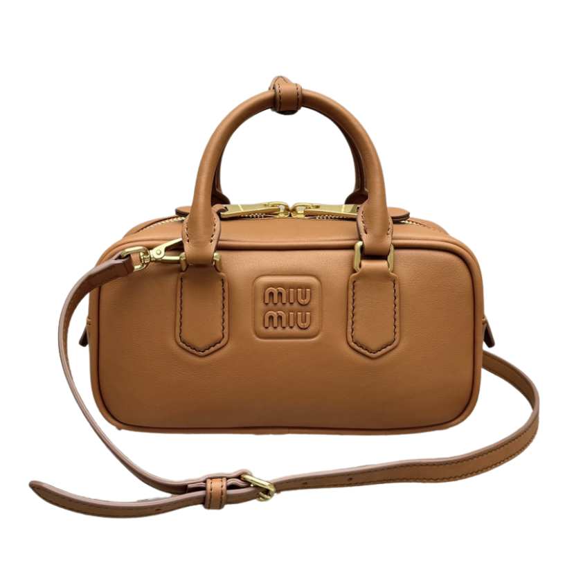 ＭＩ ＭＵ ARCADIE LEATHER BAG COGNAC