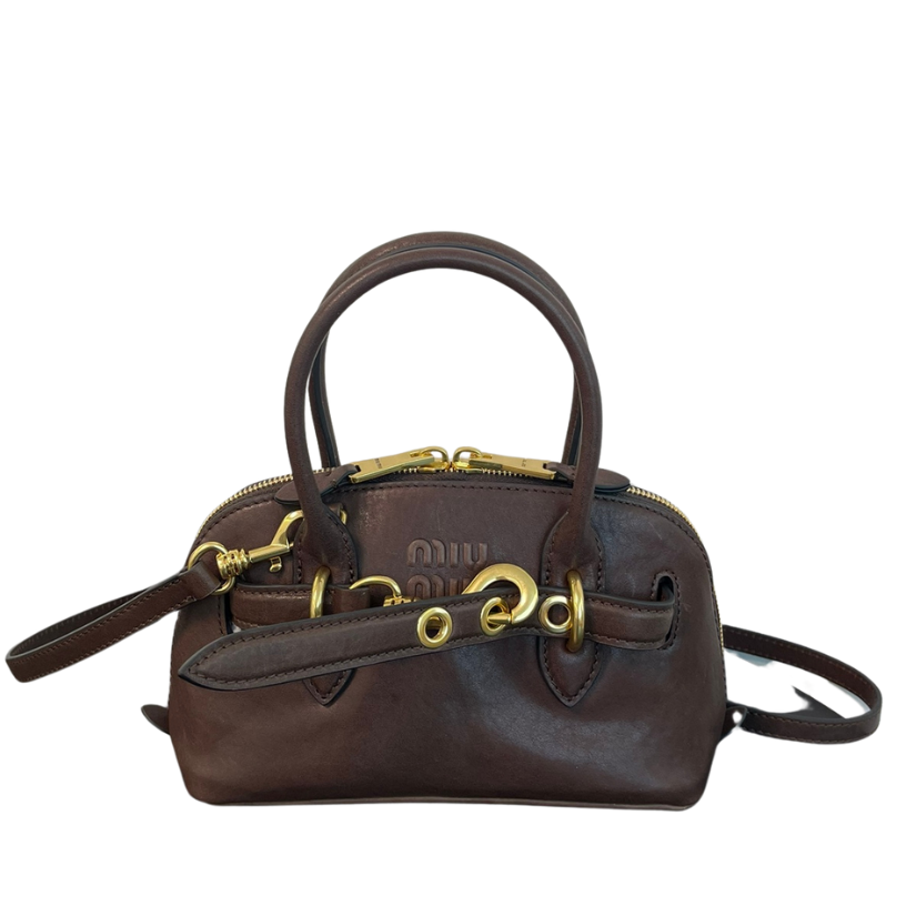 ＭＩ ＭＵ AVENTURE MINI NAPPA LEATHER BAG BRIARWOOD