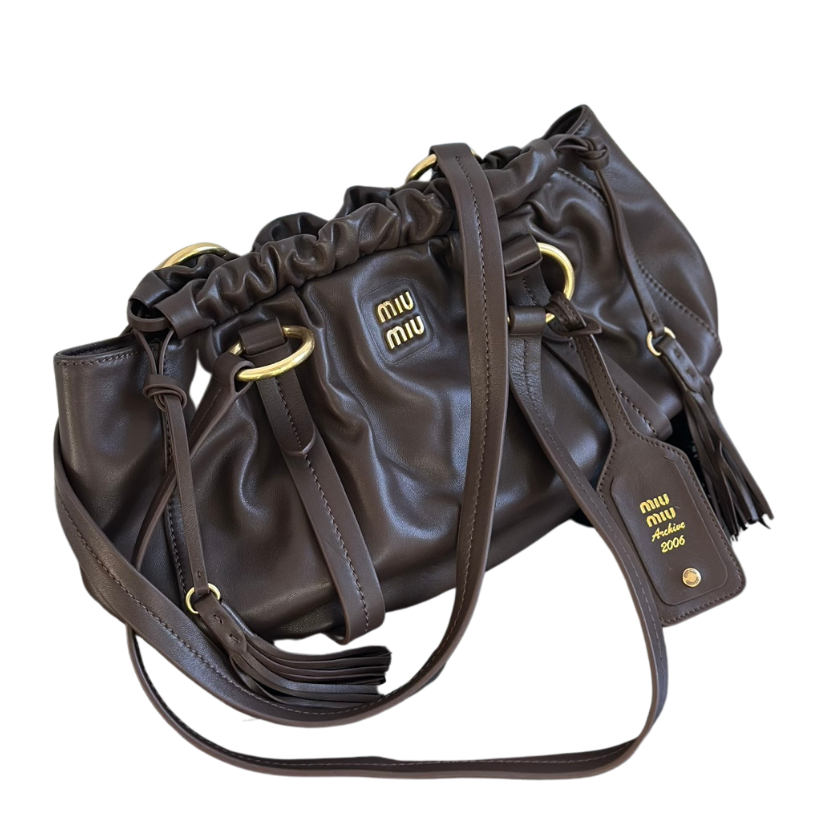 ＭＩ ＭＵ JOIE NAPPA LEATHER BAG BRIARWOOD