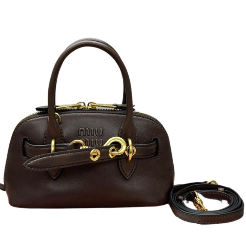 ＭＩ ＭＵ AVENTURE MINI NAPPA LEATHER BAG BRIARWOOD