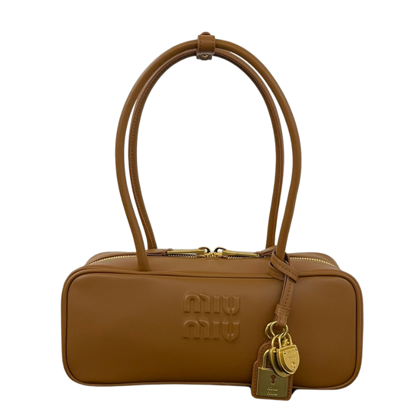 ＭＩ ＭＵ BEAU LEATHER BAG COGNAC SMALL