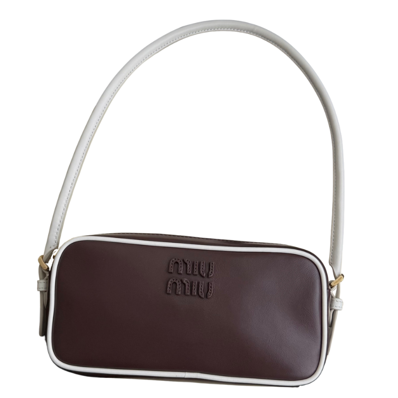 ＭＩ ＭＵ WANDER MATELASSÉ LEATHER TOTE BAG BROWN