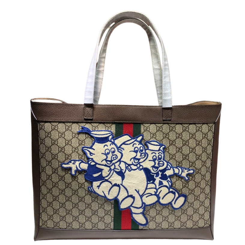 ＧＣＣＩ X DISNEY LARGE GG SUPREME THREE LITTLE PIGS OPHIDIA TOTE BAG