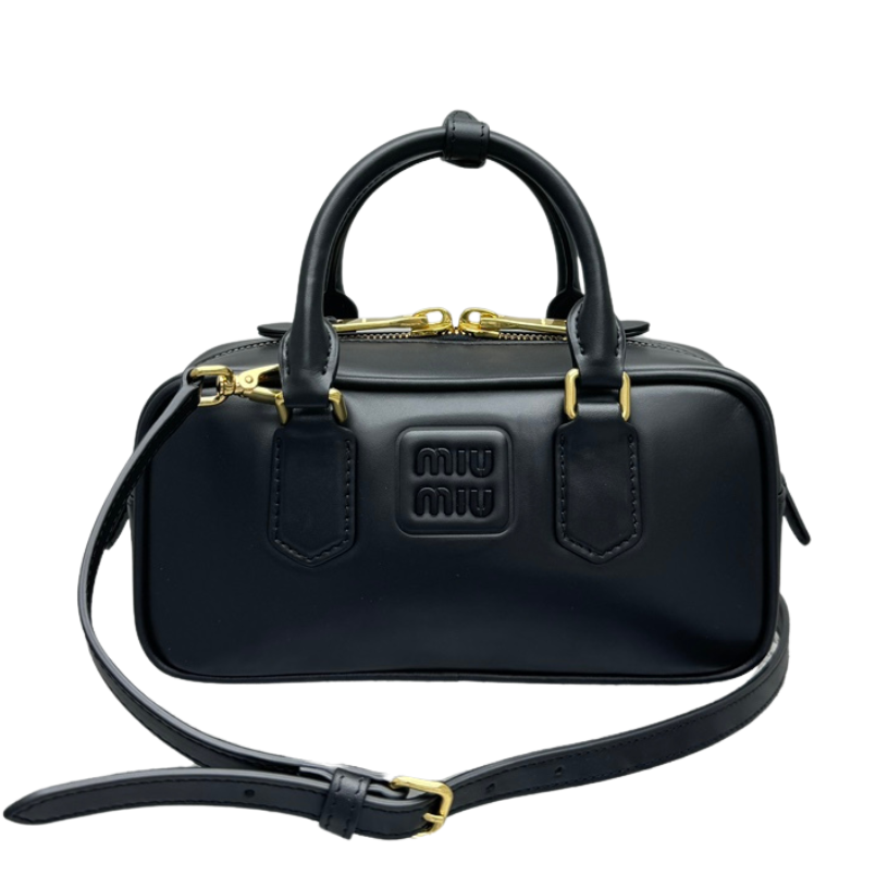 ＭＩ ＭＵ ARCADIE LEATHER BAG BLACK
