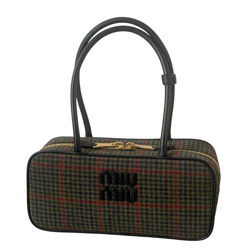ＭＩ ＭＵ BEAU TARTAN TOP HANDLE BAG
