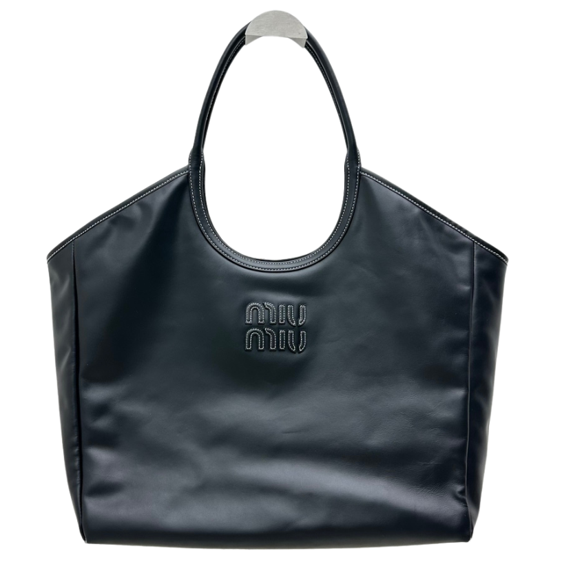 ＭＩ ＭＵ  IVY LEATHER BAG BLACK