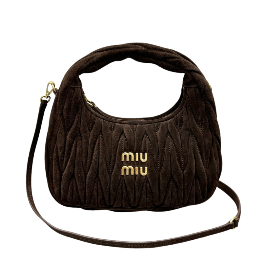 ＭＩ ＭＵ WANDER MATELASSÉ SUEDE HOBO BAG