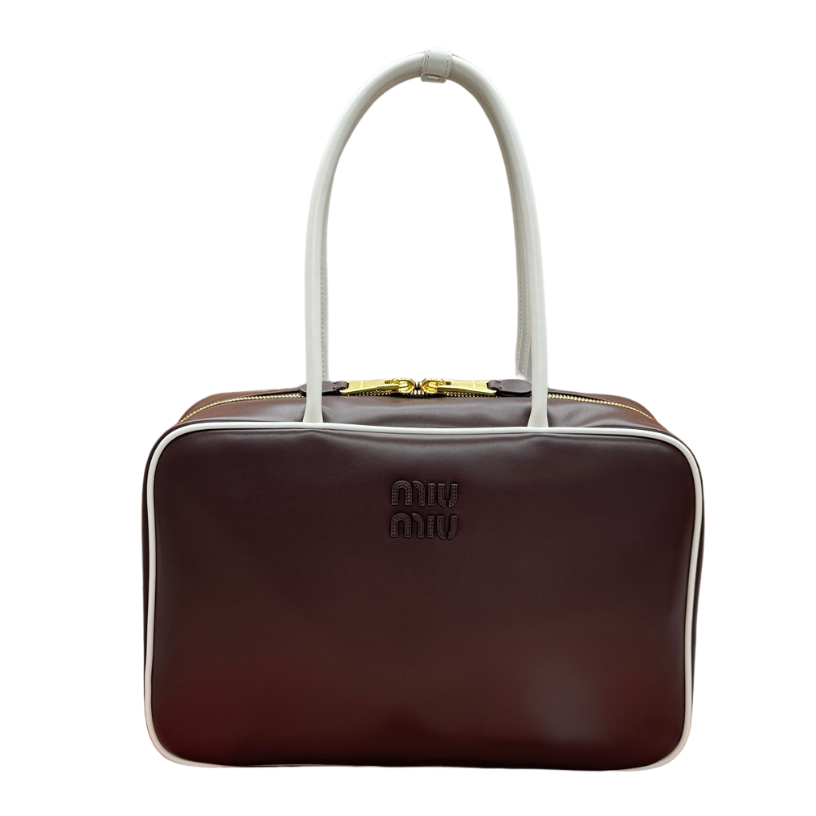 ＭＩ ＭＵ MATELASSÉ NAPPA LEATHER BAG DARK BROWN