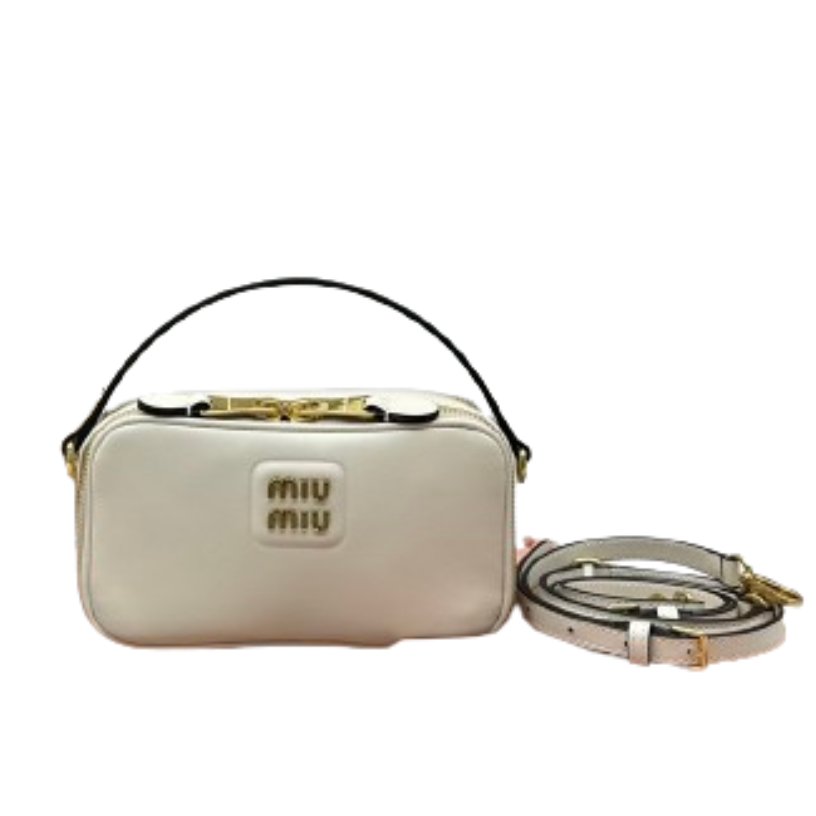 ＭＩ ＭＵ ARCADIE LEATHER BAG WHITE