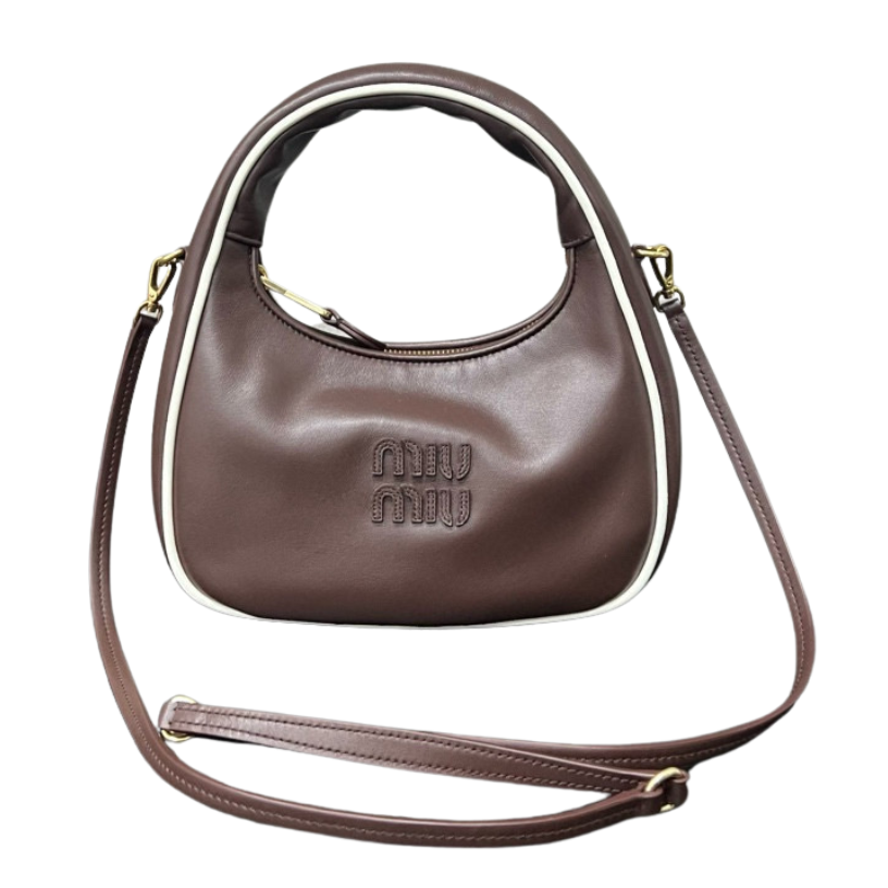 ＭＩ ＭＵ MATELASSÉ LEATHER CROSSBODY BAG BROWN