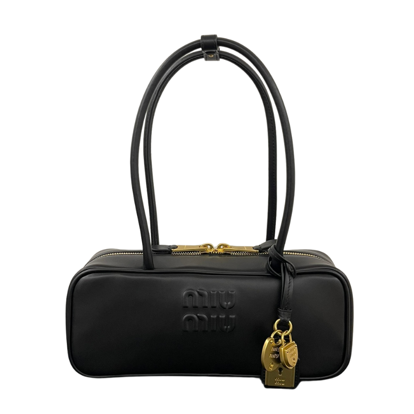 ＭＩ ＭＵ BEAU LEATHER BAG BLACK SMALL