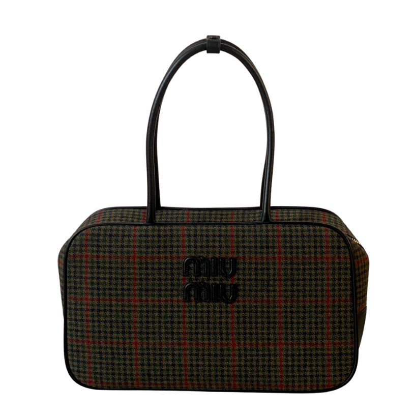 ＭＩ ＭＵ BEAU TARTAN TOP HANDLE BAG