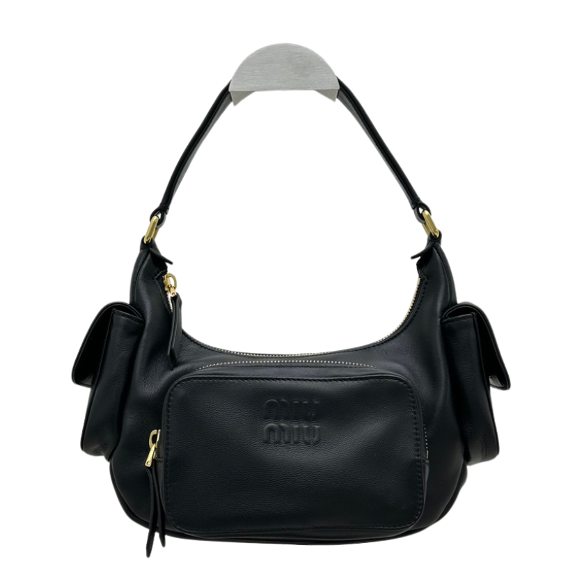 ＭＩ ＭＵ NAPPA LEATHER POCKET BAG BLACK