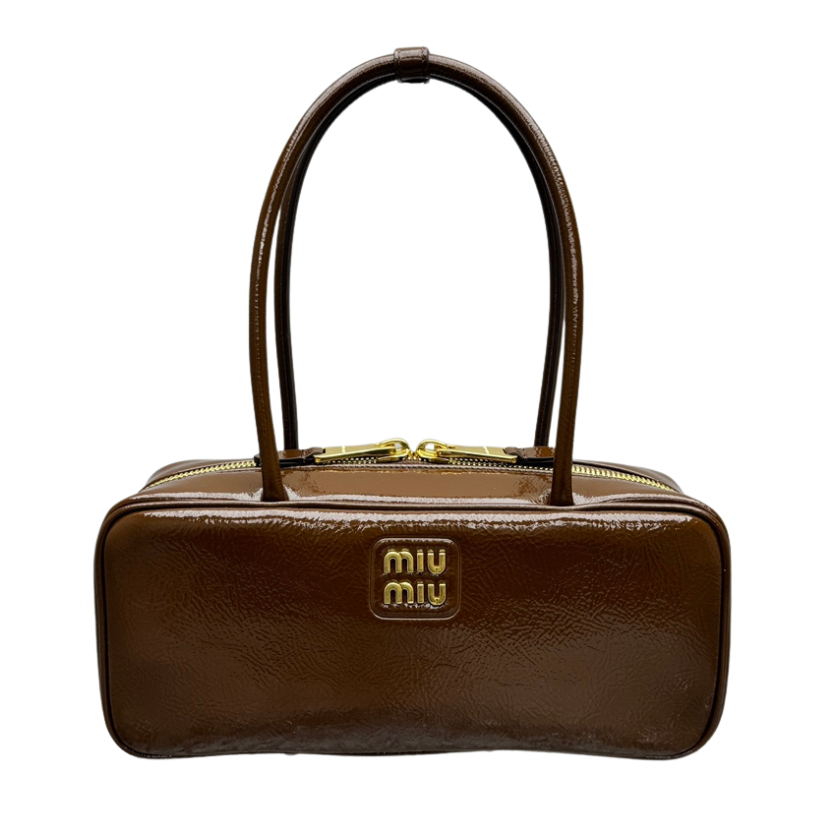 ＭＩ ＭＵ BEAU NAPLAK PATENT LEATHER BAG PALISANDER