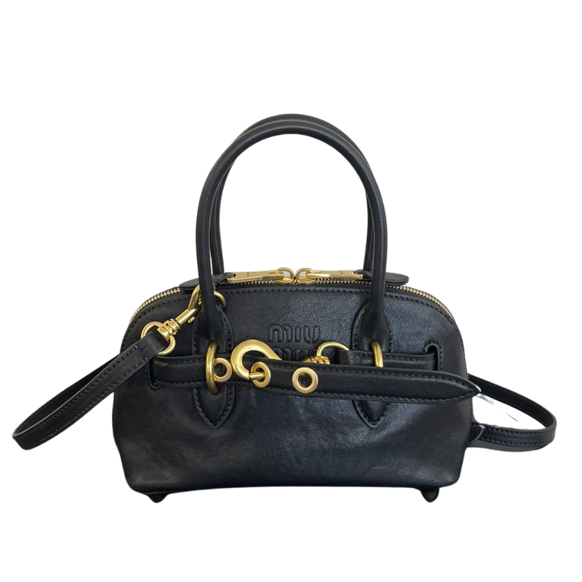 ＭＩ ＭＵ AVENTURE MINI NAPPA LEATHER BAG BLACK