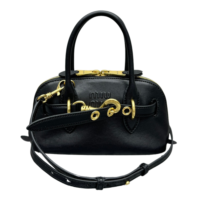 ＭＩ ＭＵ AVENTURE MINI NAPPA LEATHER BAG BLACK