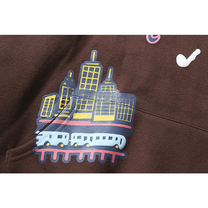 Kanye West Sunday Service Hoodie Autumn And Winter Letter Puff Print Hoodie Fleece-Lined