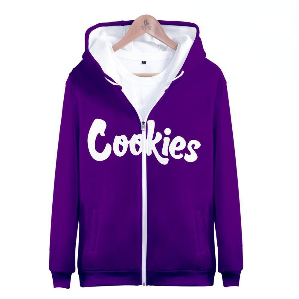 Cookies Hoodie Digital Printing Zipper Sweet Sweater