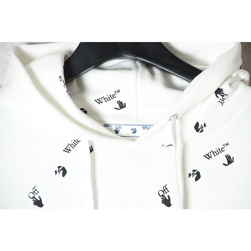off White Hoodie Autumn and Winter Printed Hoodie Sweater Loose Men's and Women's Coat