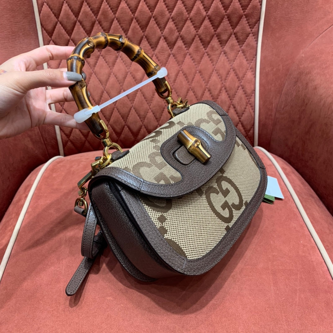 ＧＣＣＩBAMBOO 1947 JUMBO GG SMALL TOP HANDLE BAG