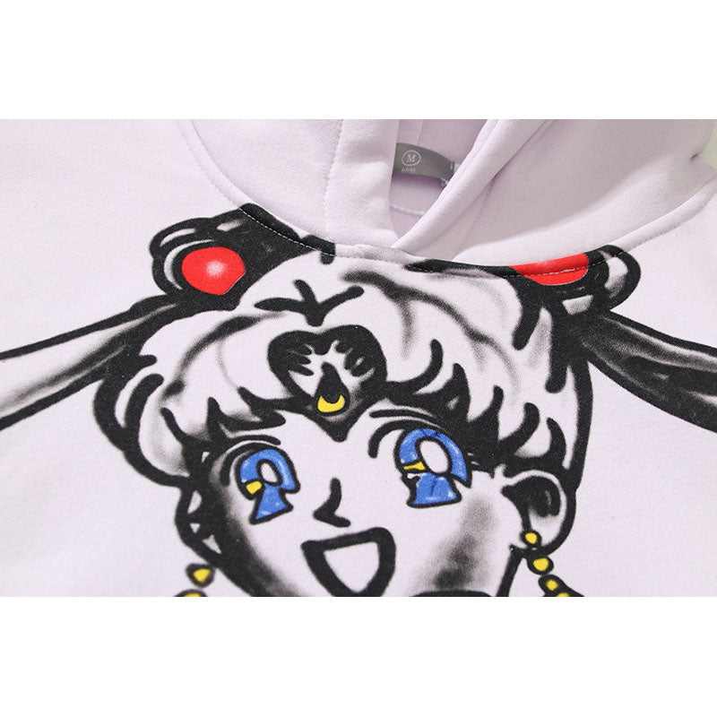 Kanye West Sunday Service Hoodie Hand Painted Graffiti Printing Sailor Moon Secondary Yuan