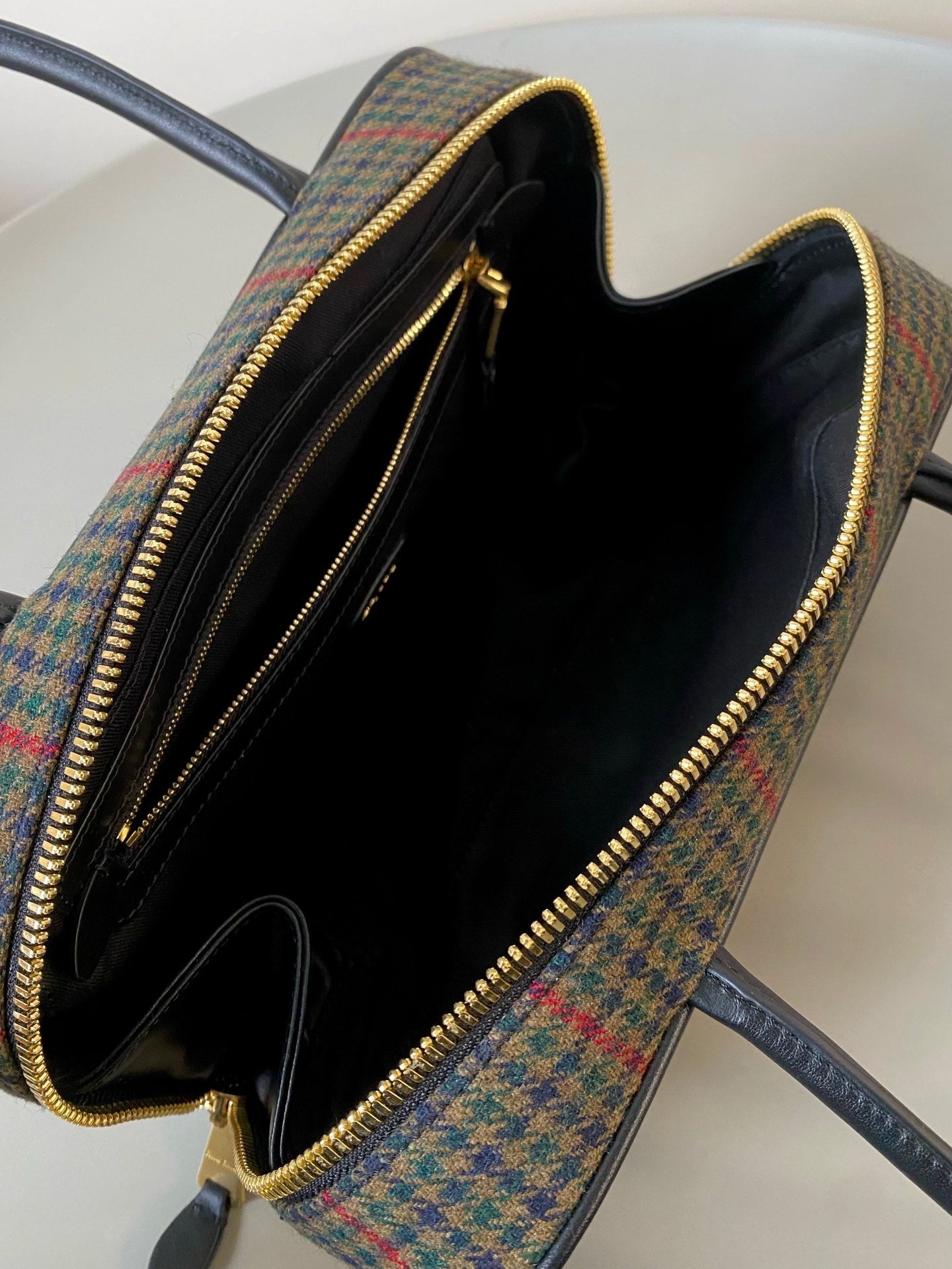 ＭＩ ＭＵ BEAU TARTAN TOP HANDLE BAG