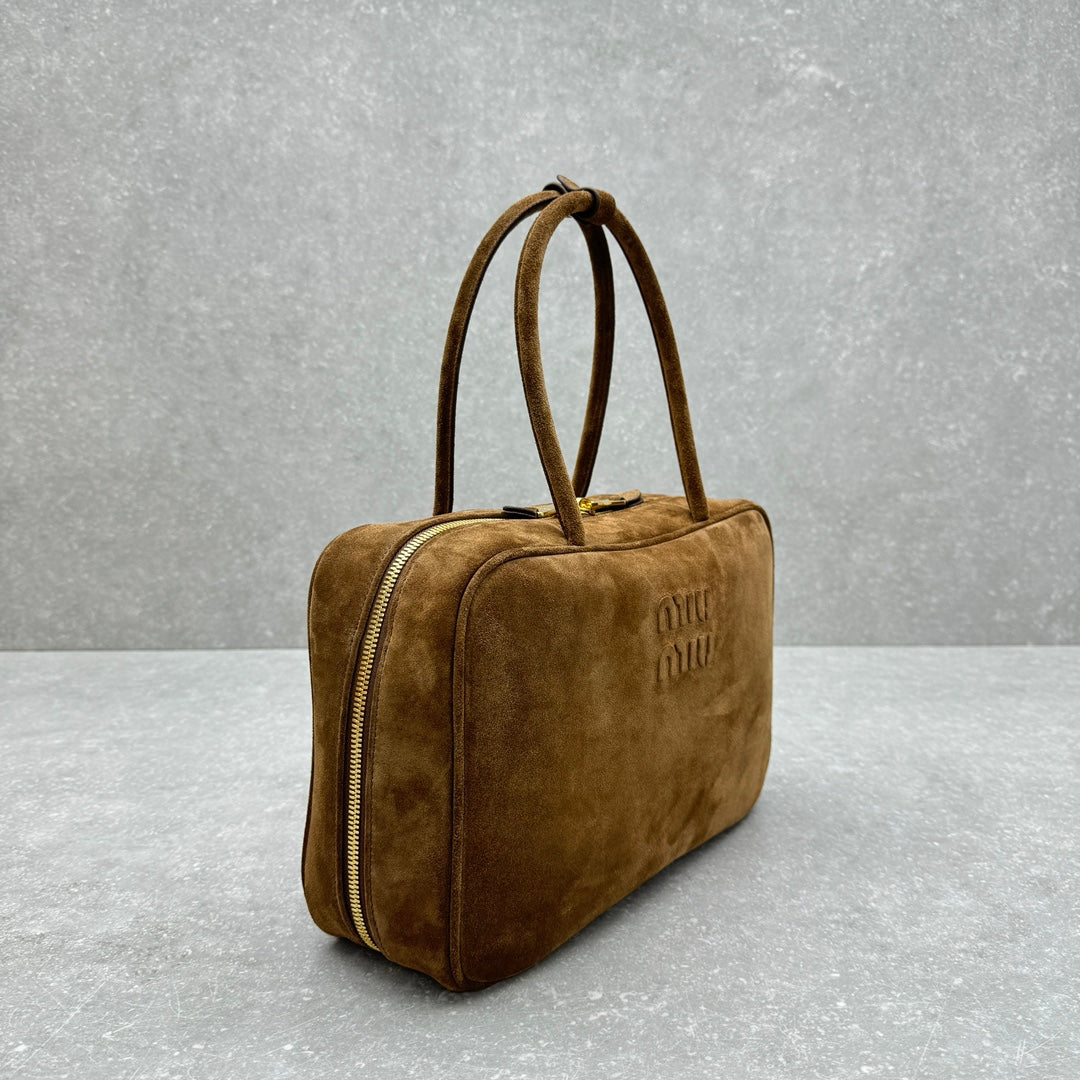 ＭＩ ＭＵ SUEDE BEAU BAG COCOA BROWN