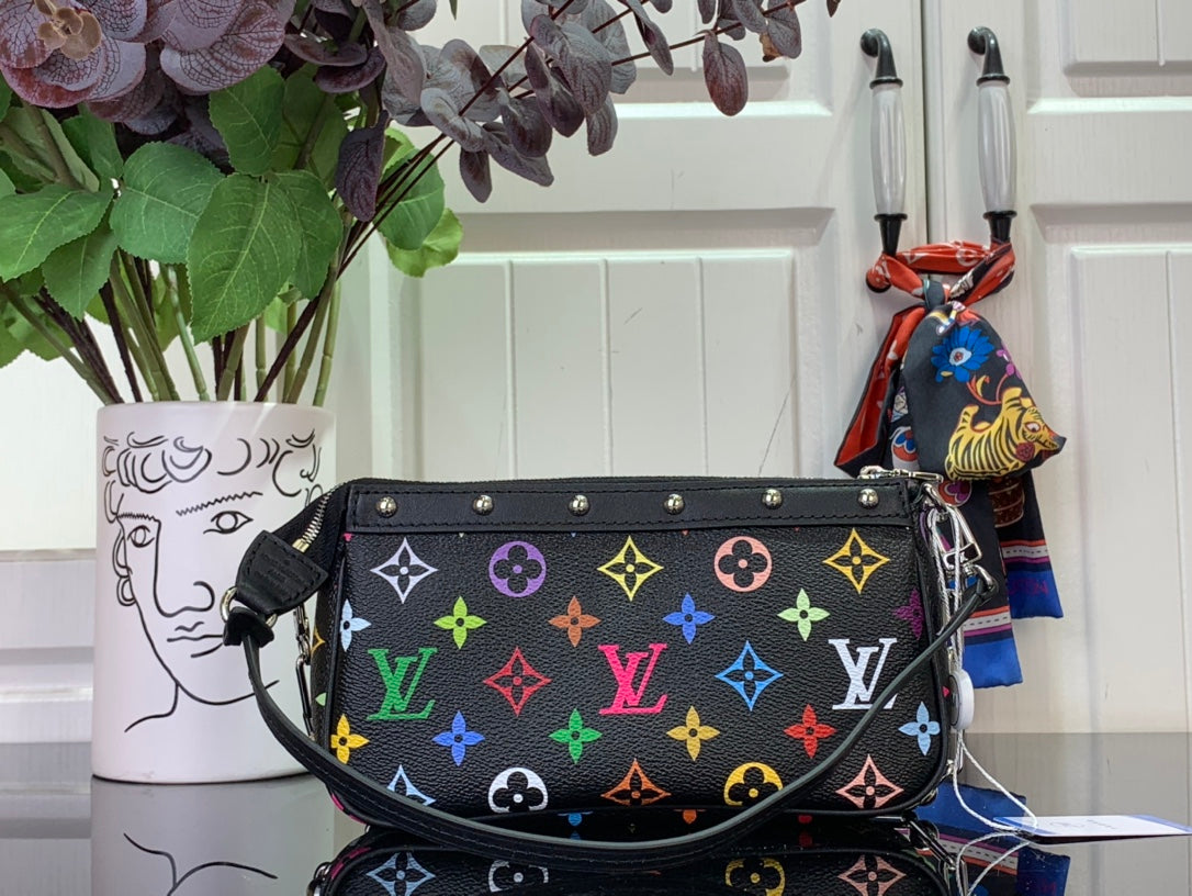 ＬＳ ＶＴＴＯＮ X TAKASHI MURAKAMI POCHETTE ACCESSOIRES BLACK/WHITE MULTICOLORED