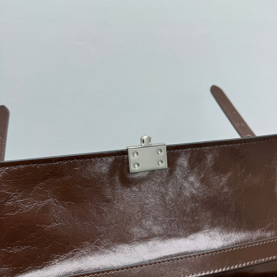 ＰＲＤＡ MEDIUM LEATHER HANDBAG DARK BROWN