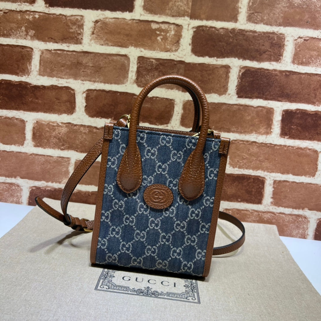 ＧＣＣＩDENIM GG MONOGRAM TOTE BAG BLUE