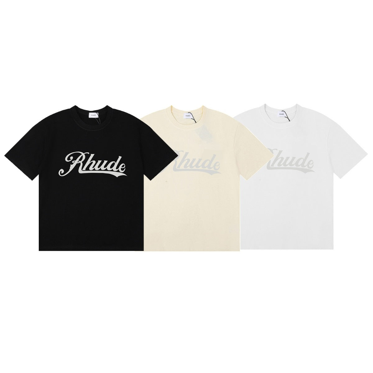 Rhude T Shirt Alphabet Coconut Racing Pattern Short Sleeve T-Shirt