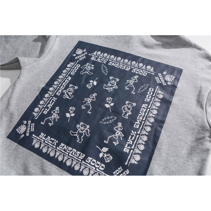 Men's Graphic Hoodies Men's Autumn Floral Sweater Hip Hop Loose Casual