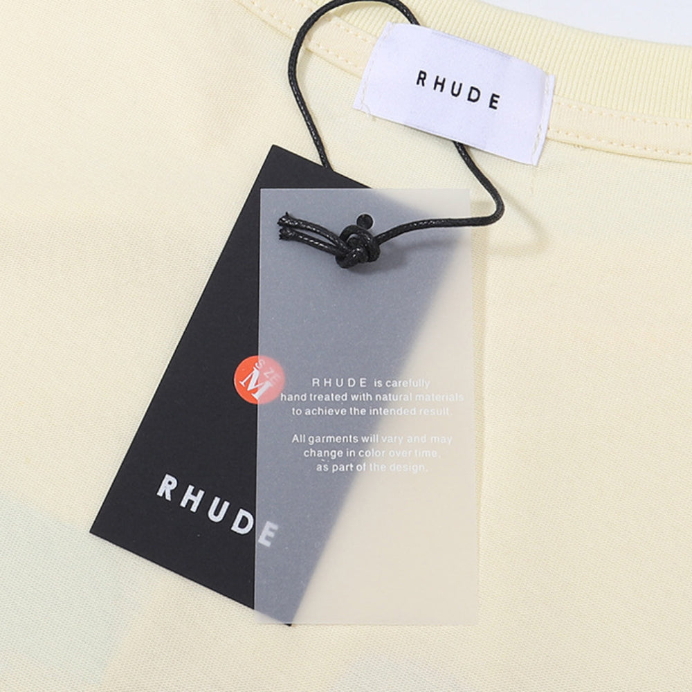Rhude T Shirt Micro Logo Letter Badge Printed Short Sleeve T-Shirt