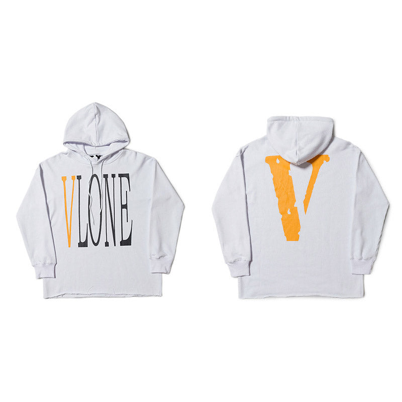 Vlone Hoodie Big V-Shaped Female Destroyed Burrs Oversize Loose Large Size Men And Women