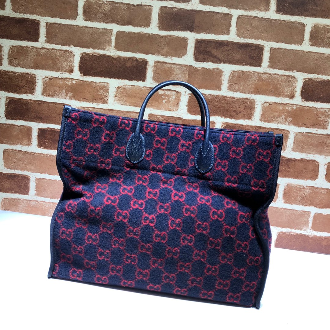 ＧＣＣＩ GG WOOL BLUE/RED TOTE BAG