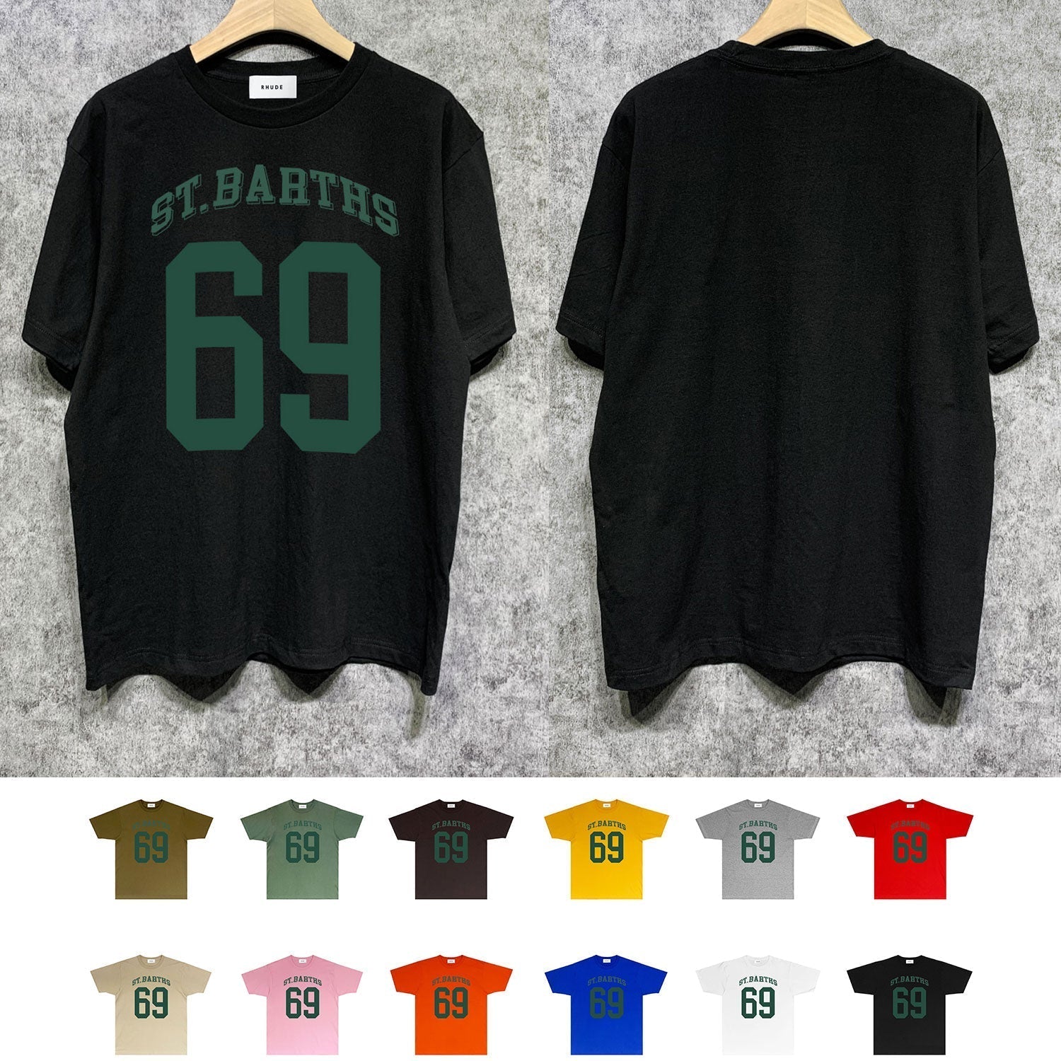 Rhude T Shirts Printed Trendy Pure Cotton