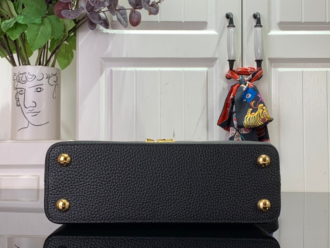 ＬＳ ＶＴＴＯＮ CAPUCINES BB MINI BLACK/UMBER/CREME