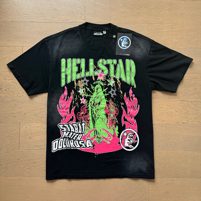 Hellstar T Shirts Washed Aging Process